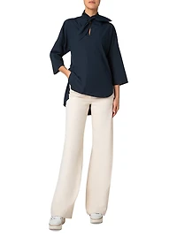 Marine Knot Cotton Tunic Blouse