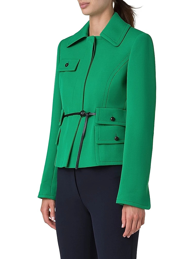 Virgin-Wool Belted Jacket