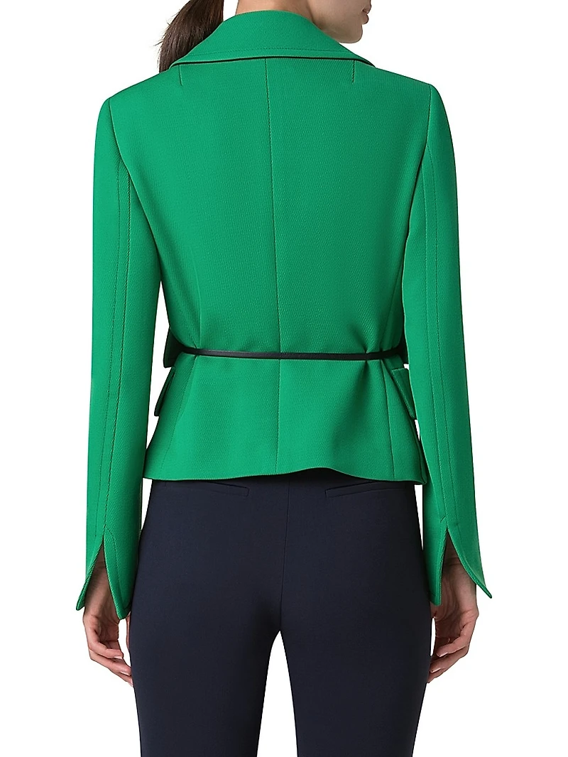 Virgin-Wool Belted Jacket