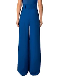 Florina Wide-Leg Stretch Wool Pants
