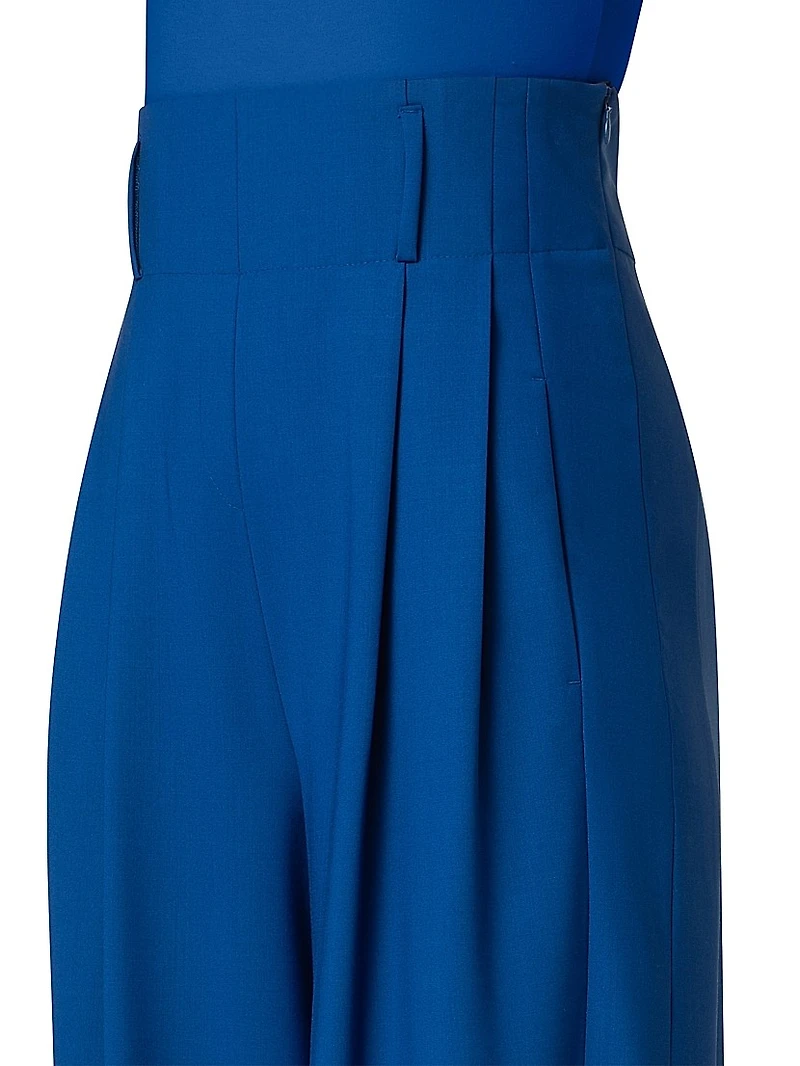 Florina Wide-Leg Stretch Wool Pants