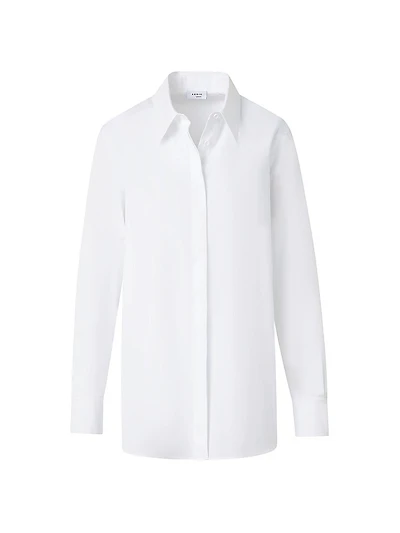 Cotton Poplin Button-Up Shirt