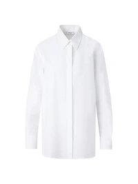 Cotton Poplin Button-Up Shirt