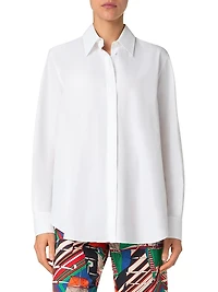 Cotton Poplin Button-Up Shirt