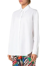 Cotton Poplin Button-Up Shirt
