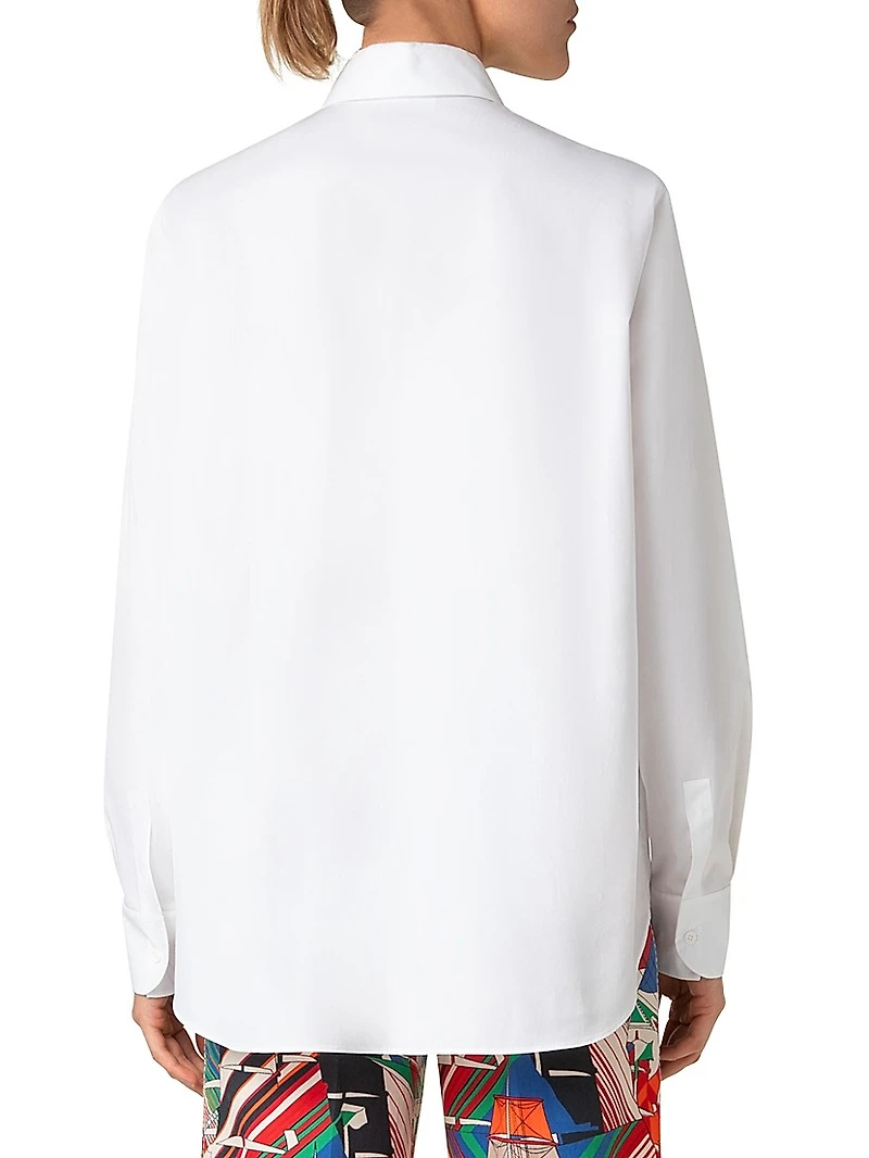 Cotton Poplin Button-Up Shirt