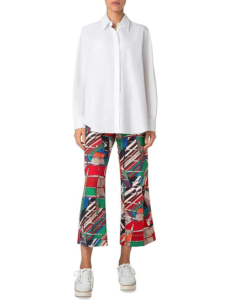 Cotton Poplin Button-Up Shirt