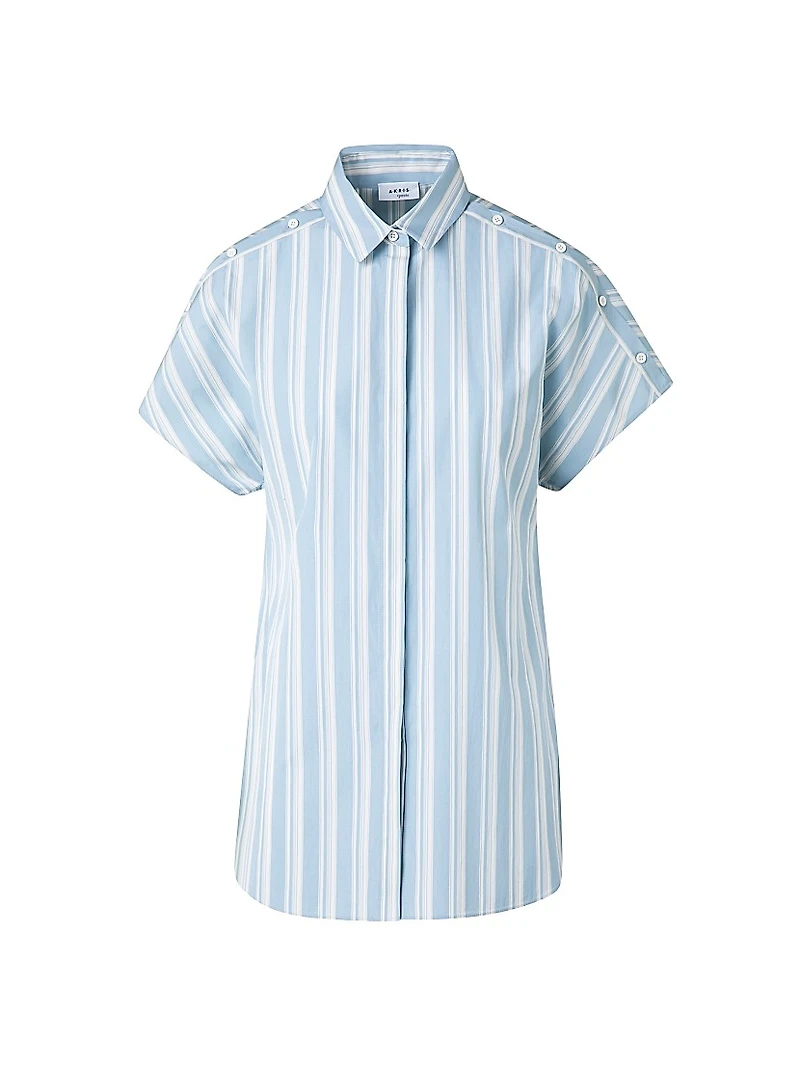 Striped Cotton Poplin Blouse