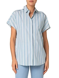 Striped Cotton Poplin Blouse