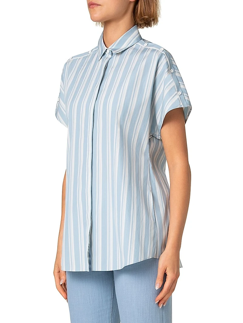 Striped Cotton Poplin Blouse