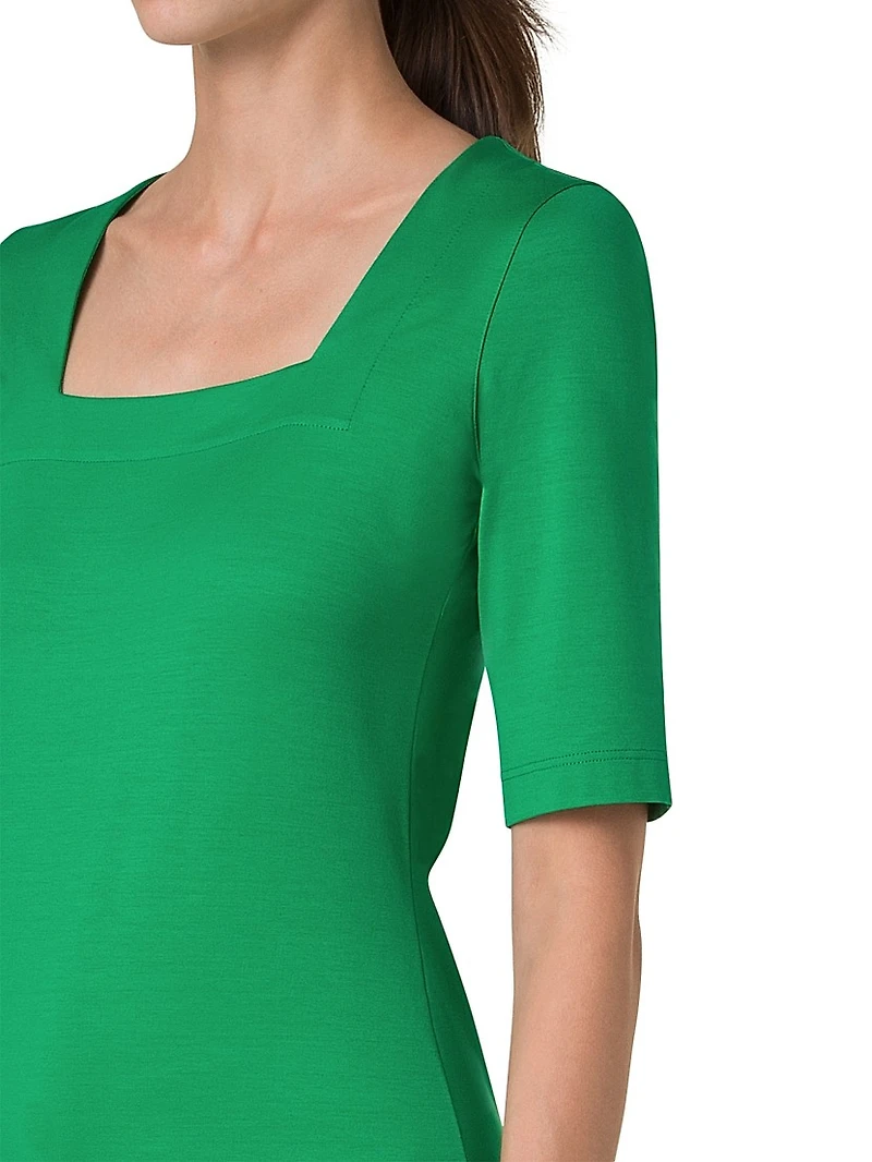 Stretch-Jersey Square-Neck T-Shirt