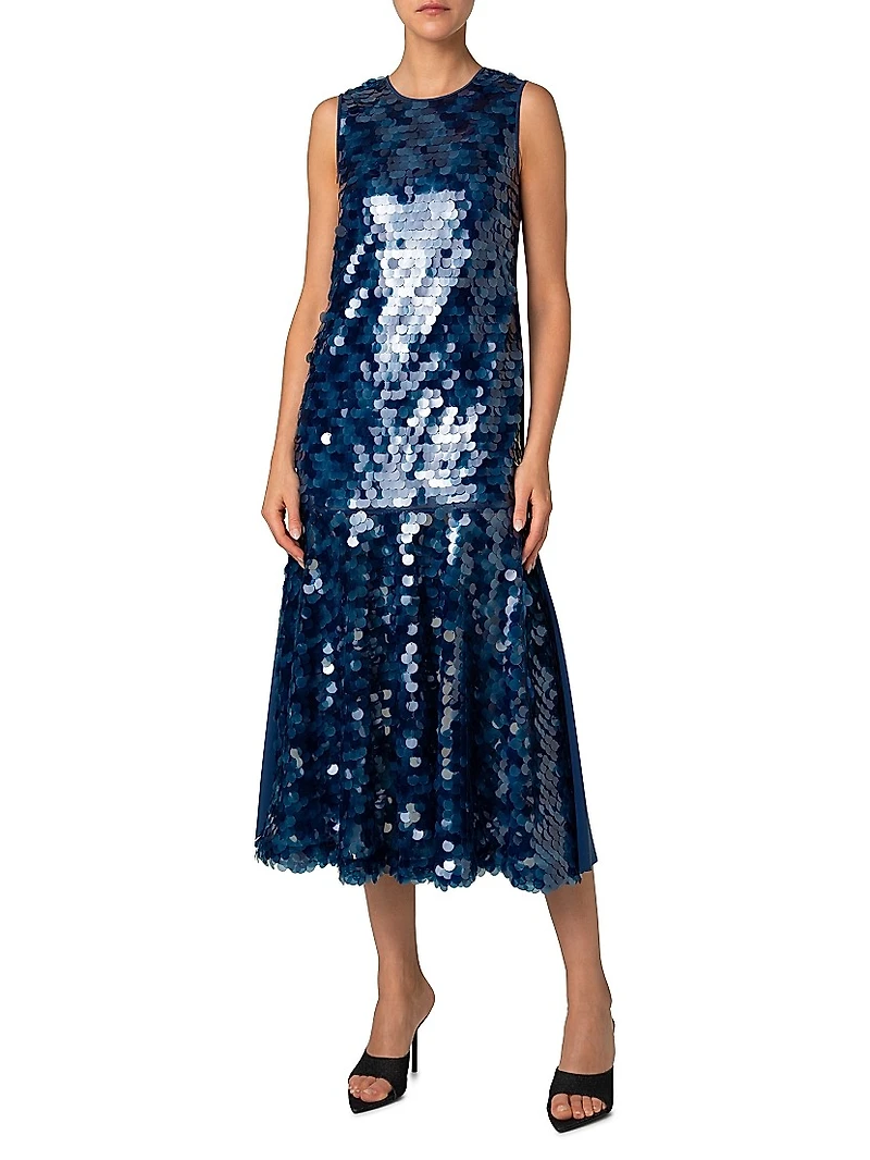 Dot Sequined Midi Dress