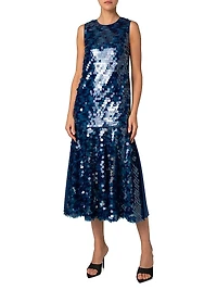 Dot Sequined Midi Dress