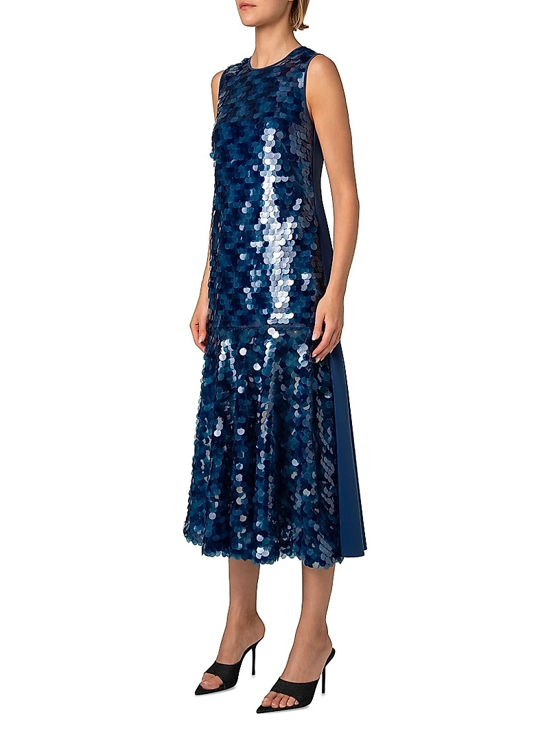 Dot Sequined Midi Dress