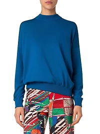 Mock Turtleneck Wool Sweater