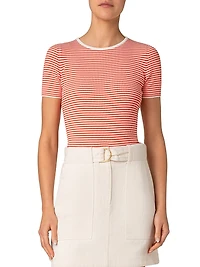 Striped Rib-Knit T-Shirt