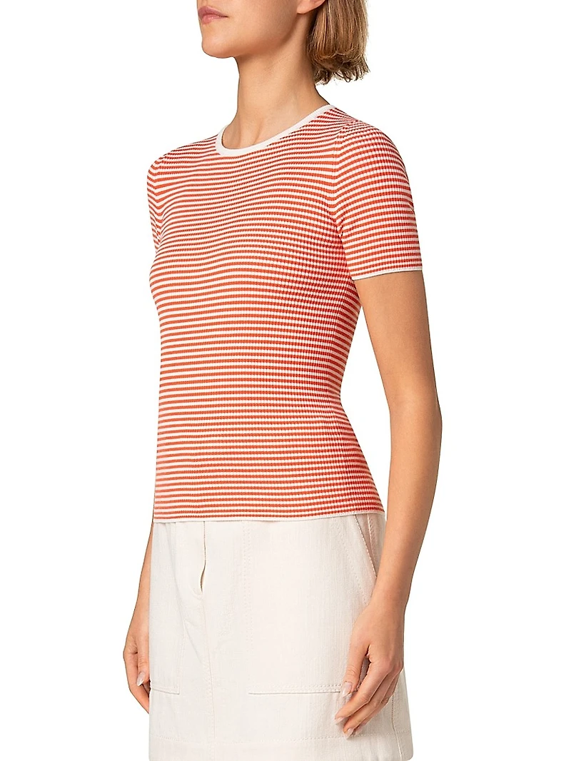 Striped Rib-Knit T-Shirt