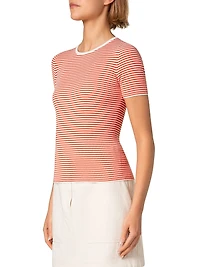 Striped Rib-Knit T-Shirt