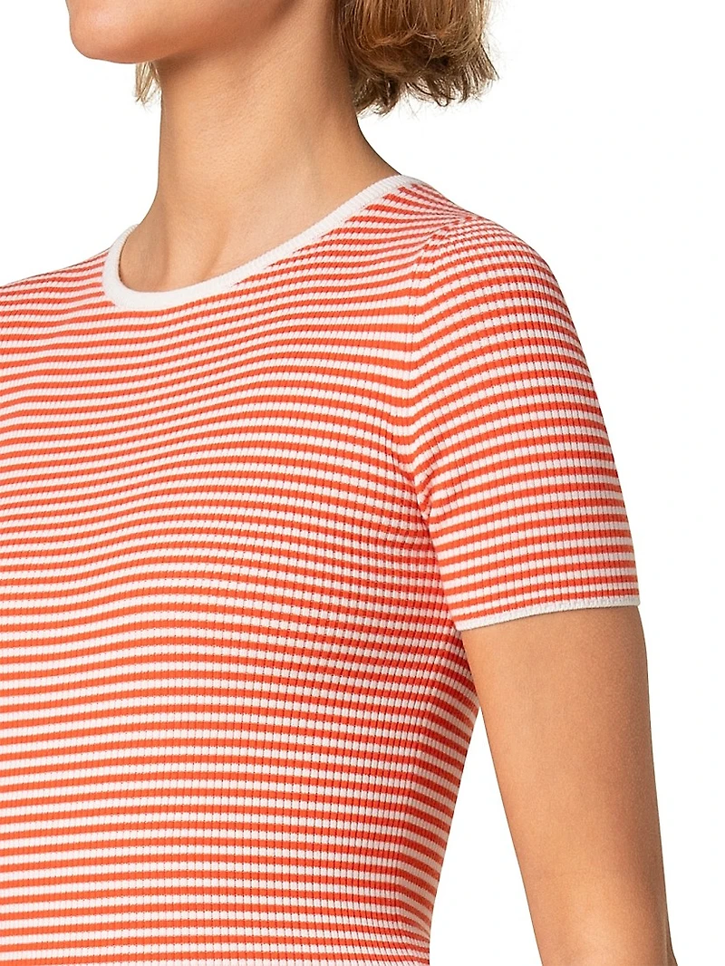 Striped Rib-Knit T-Shirt