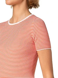 Striped Rib-Knit T-Shirt