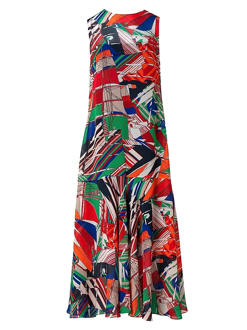 Abstract Printed Georgette Dress