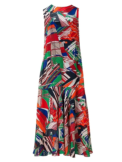 Abstract Printed Georgette Dress