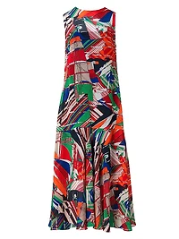 Abstract Printed Georgette Dress