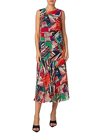 Abstract Printed Georgette Dress