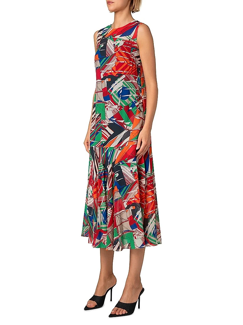 Abstract Printed Georgette Dress