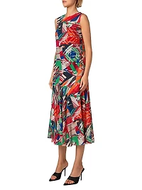 Abstract Printed Georgette Dress