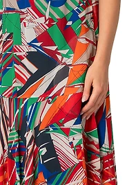 Abstract Printed Georgette Dress
