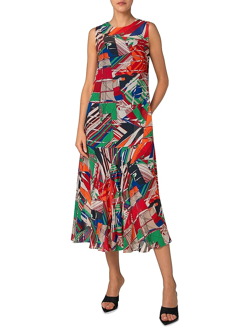 Abstract Printed Georgette Dress