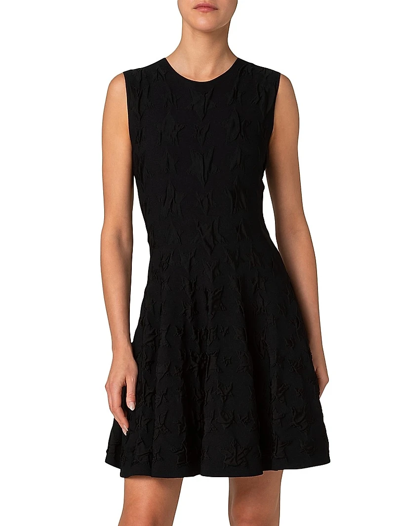 Jacquard Star Fit & Flare Minidress