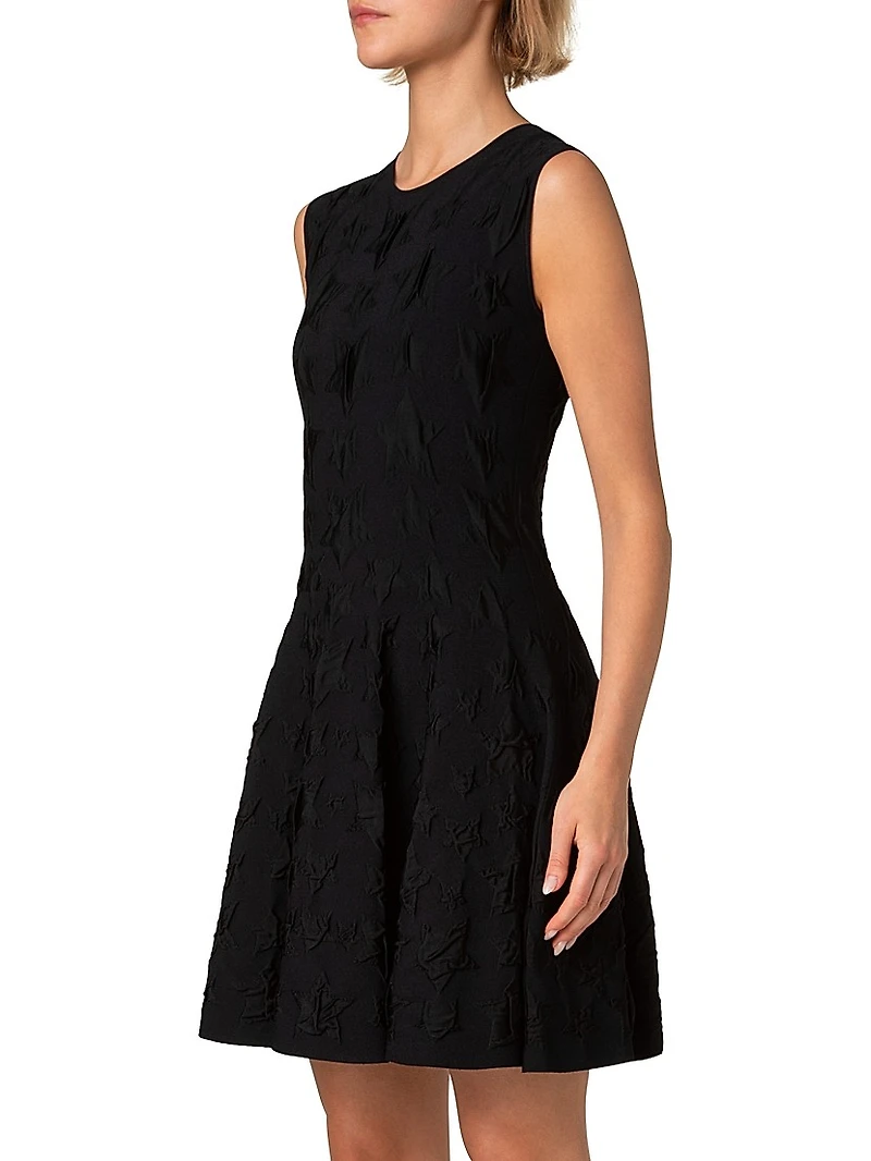 Jacquard Star Fit & Flare Minidress