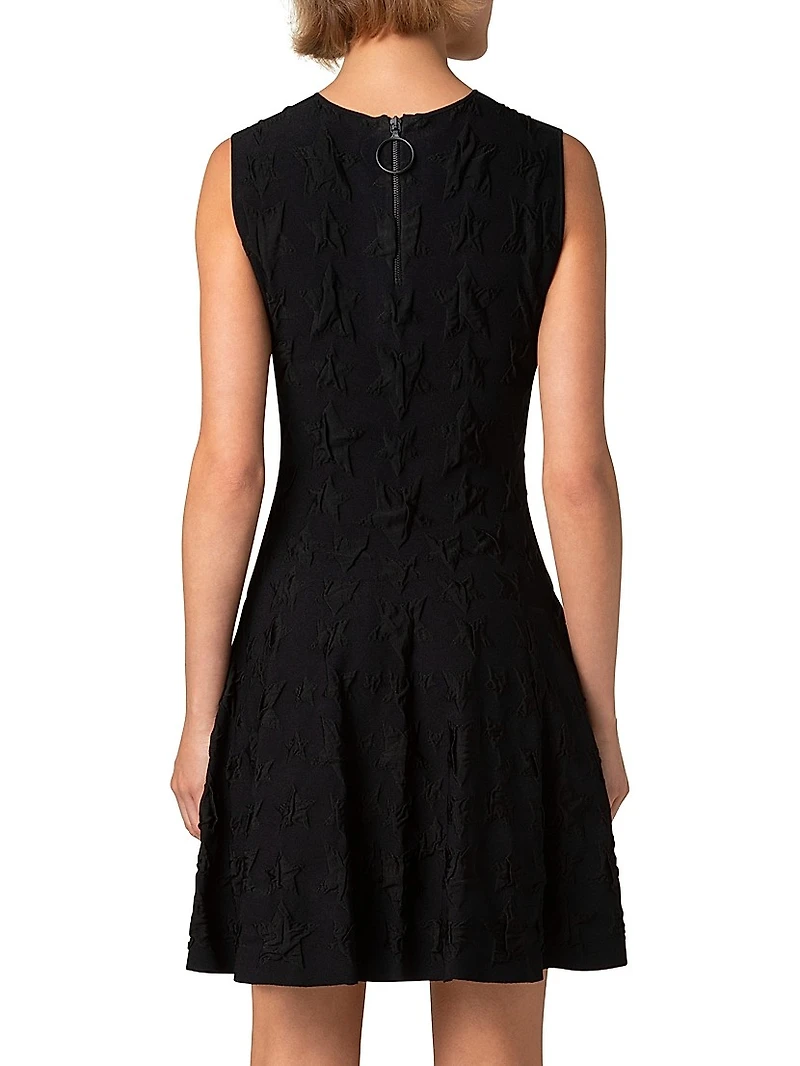 Jacquard Star Fit & Flare Minidress