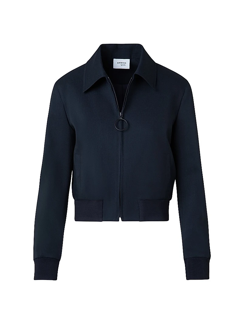 Stretch Wool Bomber Jacket