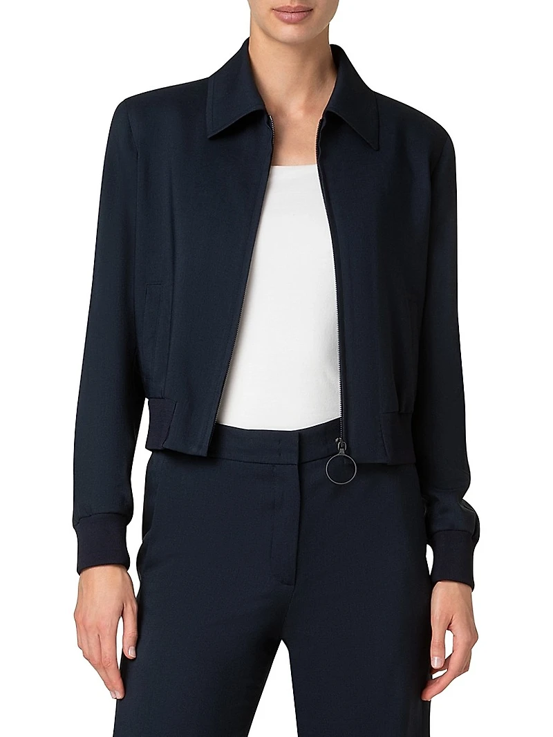 Stretch Wool Bomber Jacket