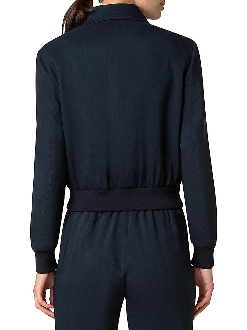 Stretch Wool Bomber Jacket
