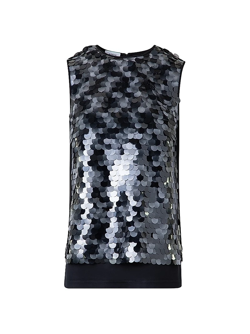 Dot Sequined Sleeveless Top
