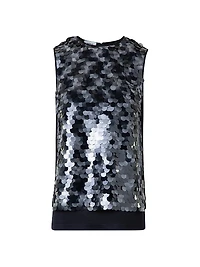 Dot Sequined Sleeveless Top