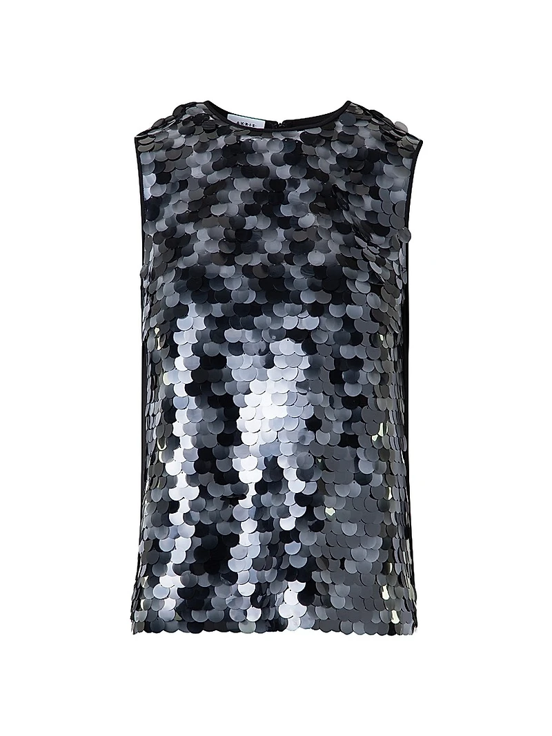 Dot Sequined Sleeveless Top