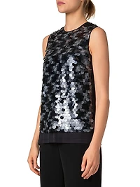 Dot Sequined Sleeveless Top