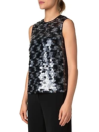 Dot Sequined Sleeveless Top