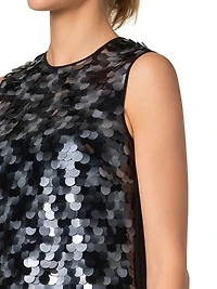 Dot Sequined Sleeveless Top