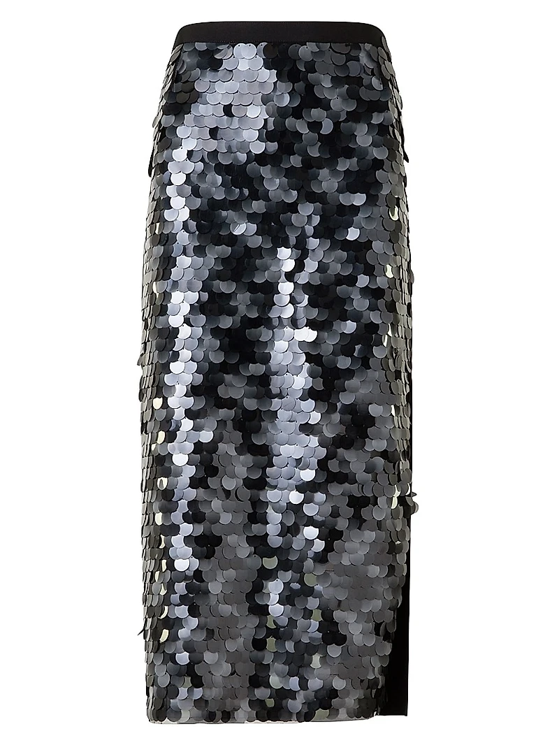 Dot Sequined Midi-Skirt