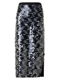 Dot Sequined Midi-Skirt