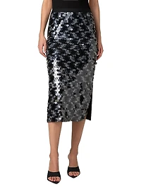 Dot Sequined Midi-Skirt
