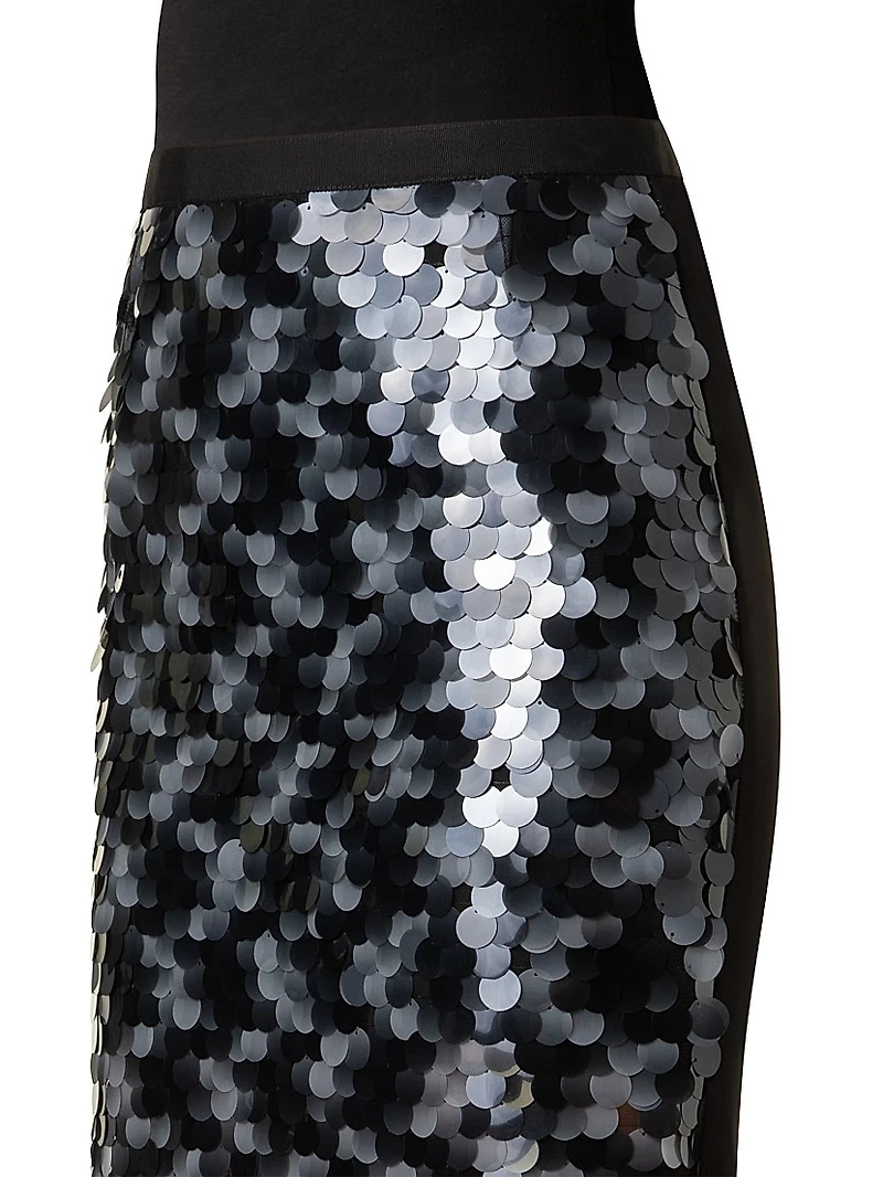 Dot Sequined Midi-Skirt