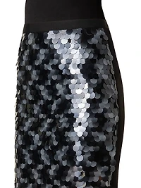 Dot Sequined Midi-Skirt