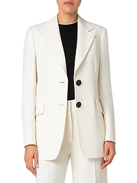 Gabardine Single-Breasted Blazer